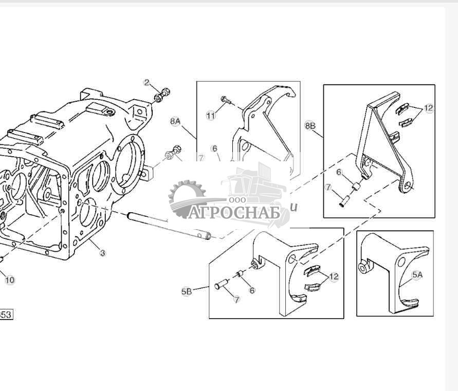 Трансмиссия и вилки переключения передач 
